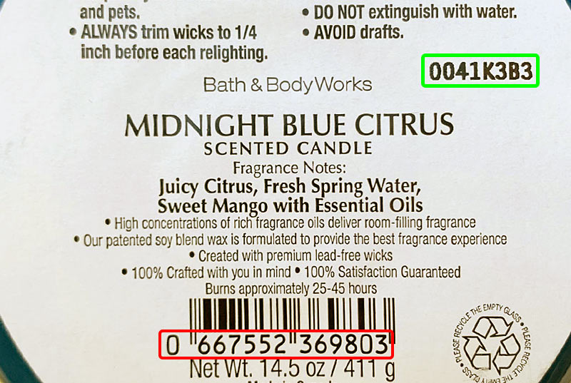 Bath & Body Works batch code decoder, check cosmetics production date