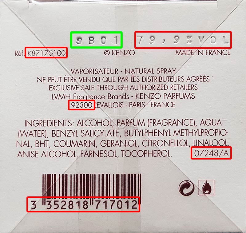 LVMH Moët Hennessy Louis Vuitton batch code