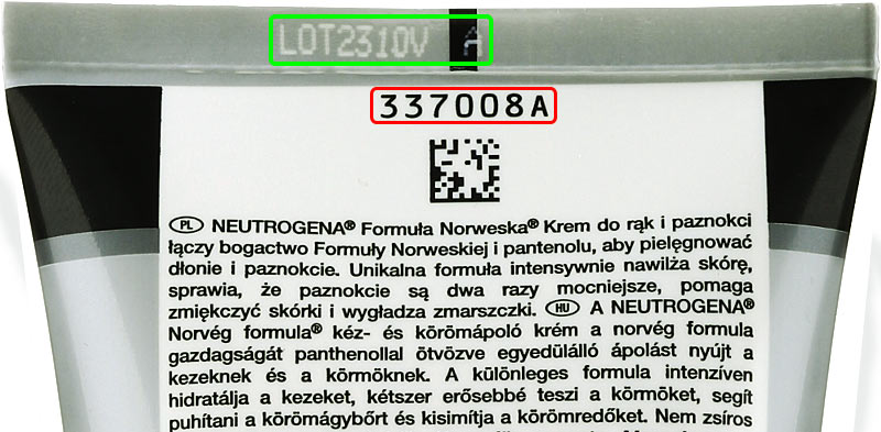 Neutrogena batch code decoder, check cosmetics production date
