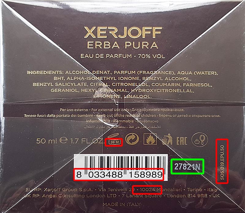 Xerjoff batch code decoder, check cosmetics production date